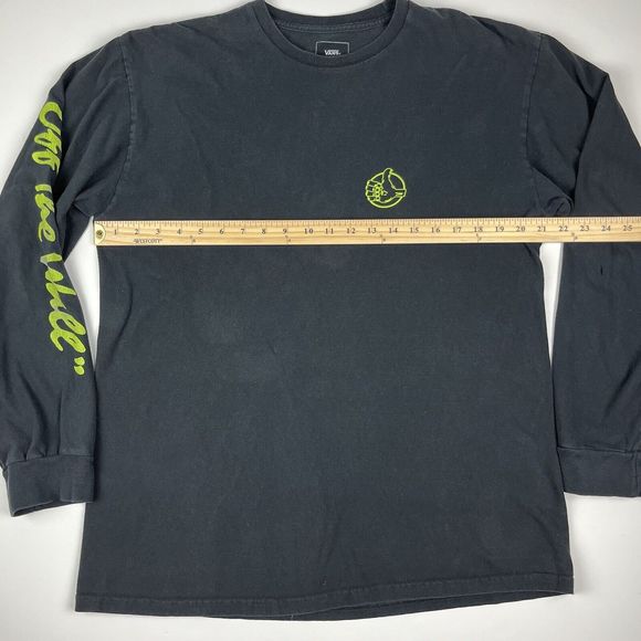 Vans T Shirt Mens Large Black Off The Wall Long Sleeve Knit Classic Fit Tee - Picture 12 of 15